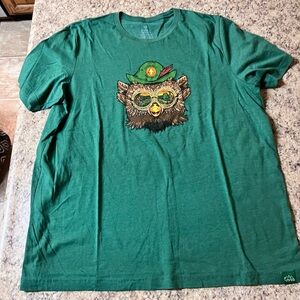 Wild Tribute Woodsy Owl nature Green Graphic T-Shirt